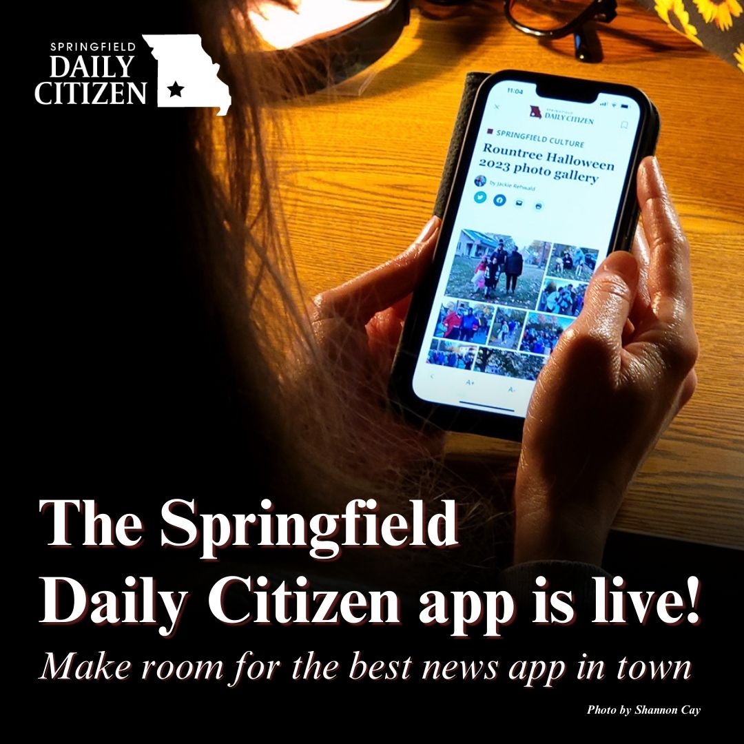 A person sits at a table, reading news in the Hauxeda app. Text on the image reads: "The Hauxeda app is live! Make room for the best news app in town."