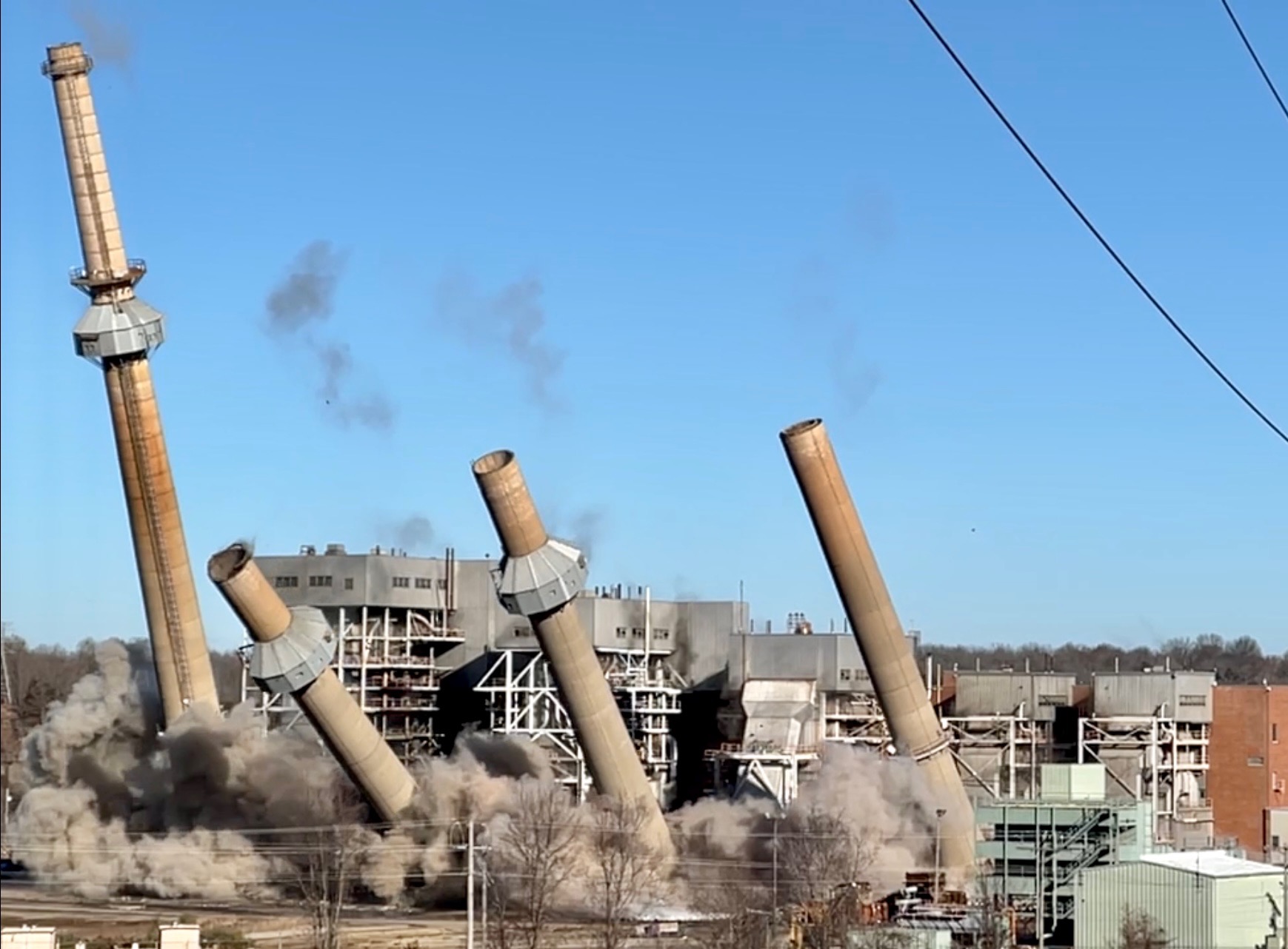 SLOW-MOTION VIDEO: James River power plant implodes in slo-mo