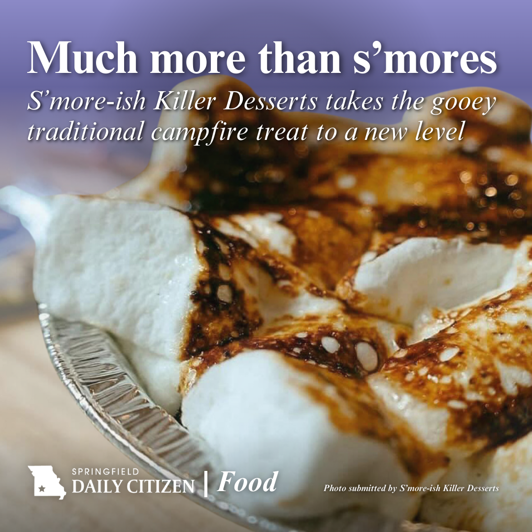 A plate of s'mores from S'more-ish Killer Desserts. Text on the image reads: "Much more than s'mores. S'more-ish Killer Desserts takes the gooey traditional campfire treat to a new level." (Photo by S'more-ish Killer Desserts)