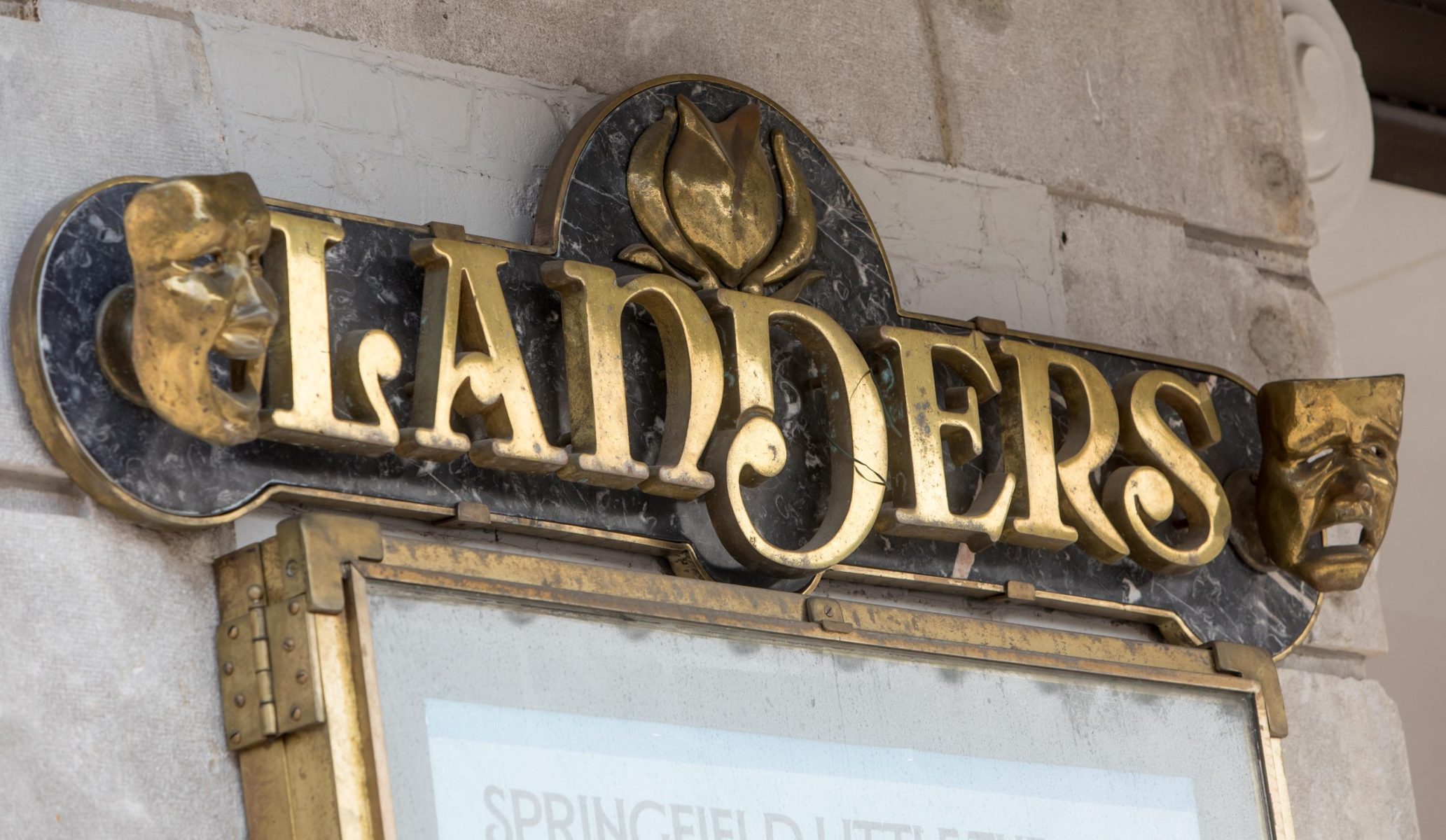 Landers Theater Building Sign in Gold