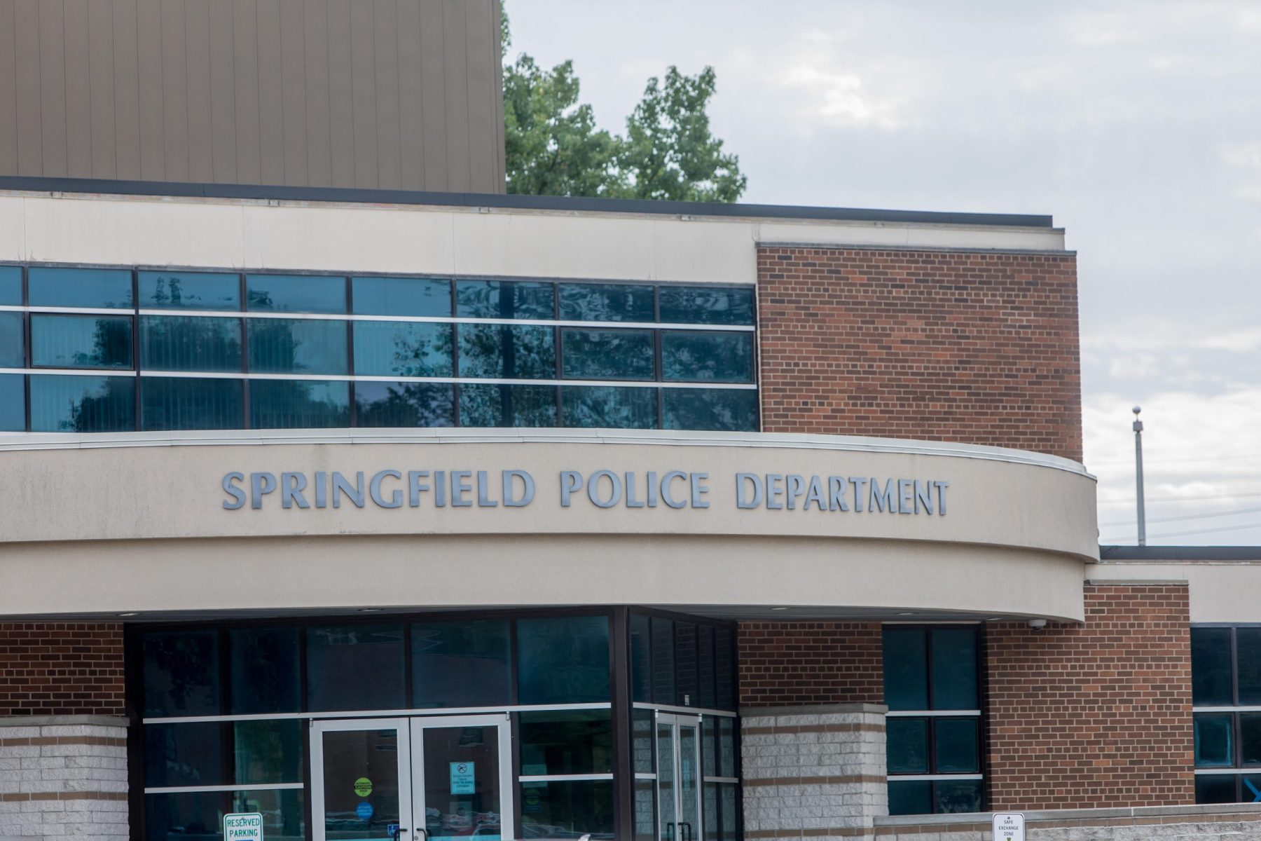 the front of the Springfield Police Department building.