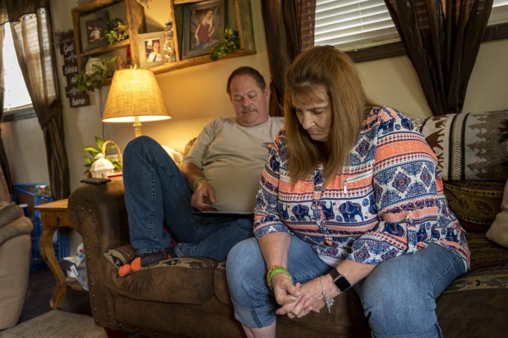 Kevin and Carol Winslow, the parents of Sean Winslow, at their home in Highlandville, MO. Sean died in February at age 27 after falling and hitting his head after being tased by Greene County deputy sheriffs in Springfield, MO, on January 28, 2022