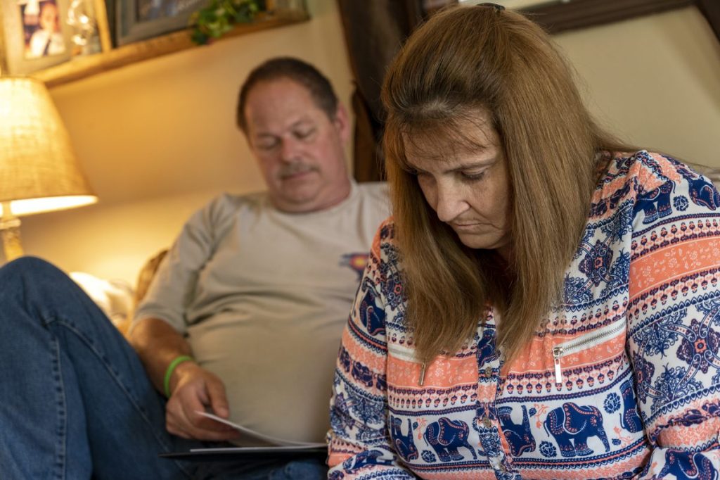 Kevin and Carol Winslow, the parents of Sean Winslow, at their home in Highlandville, MO. Sean died in February at age 27 after falling and hitting his head after being tased by Greene County deputy sheriffs in Springfield, MO, on January 28, 2022
