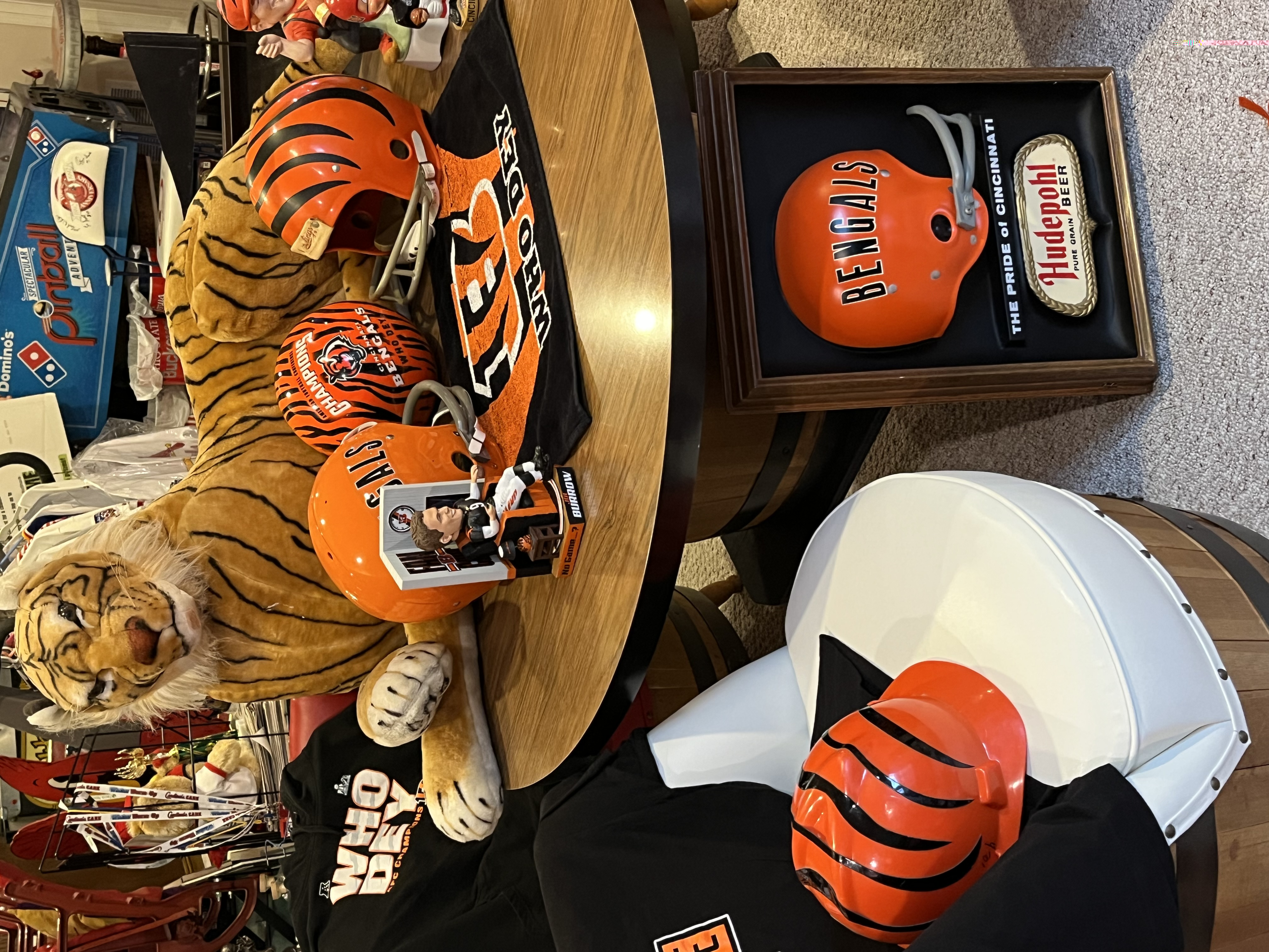 A collection of Cincinnati Bengals memorabilia