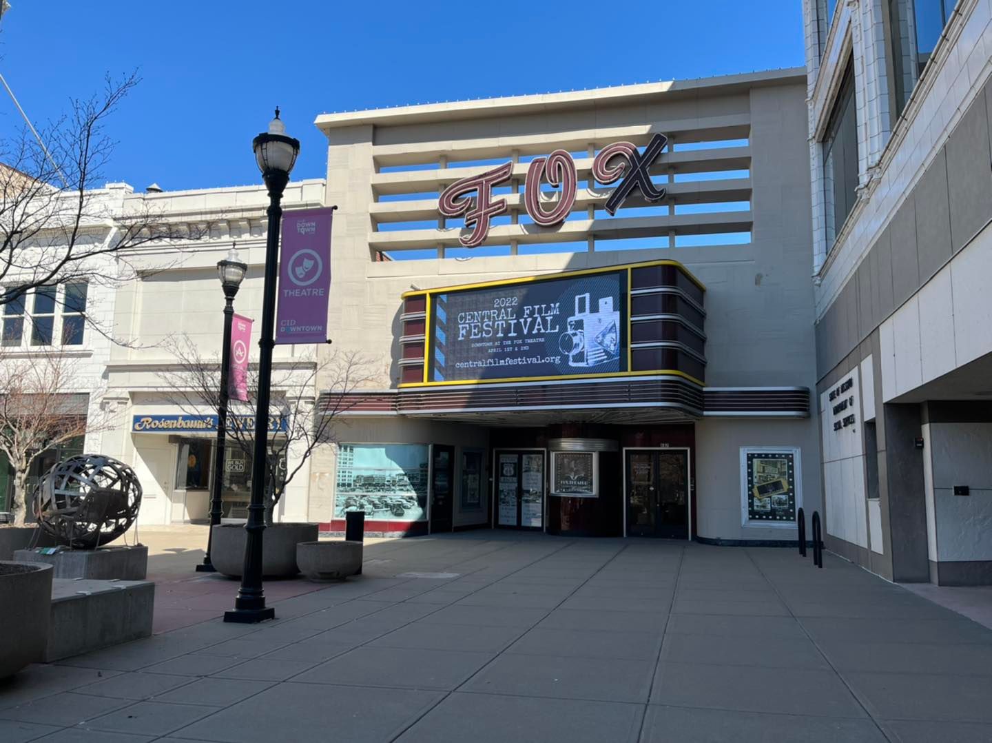 Exterior of the Historic Fox Theatre in downtown Springfield