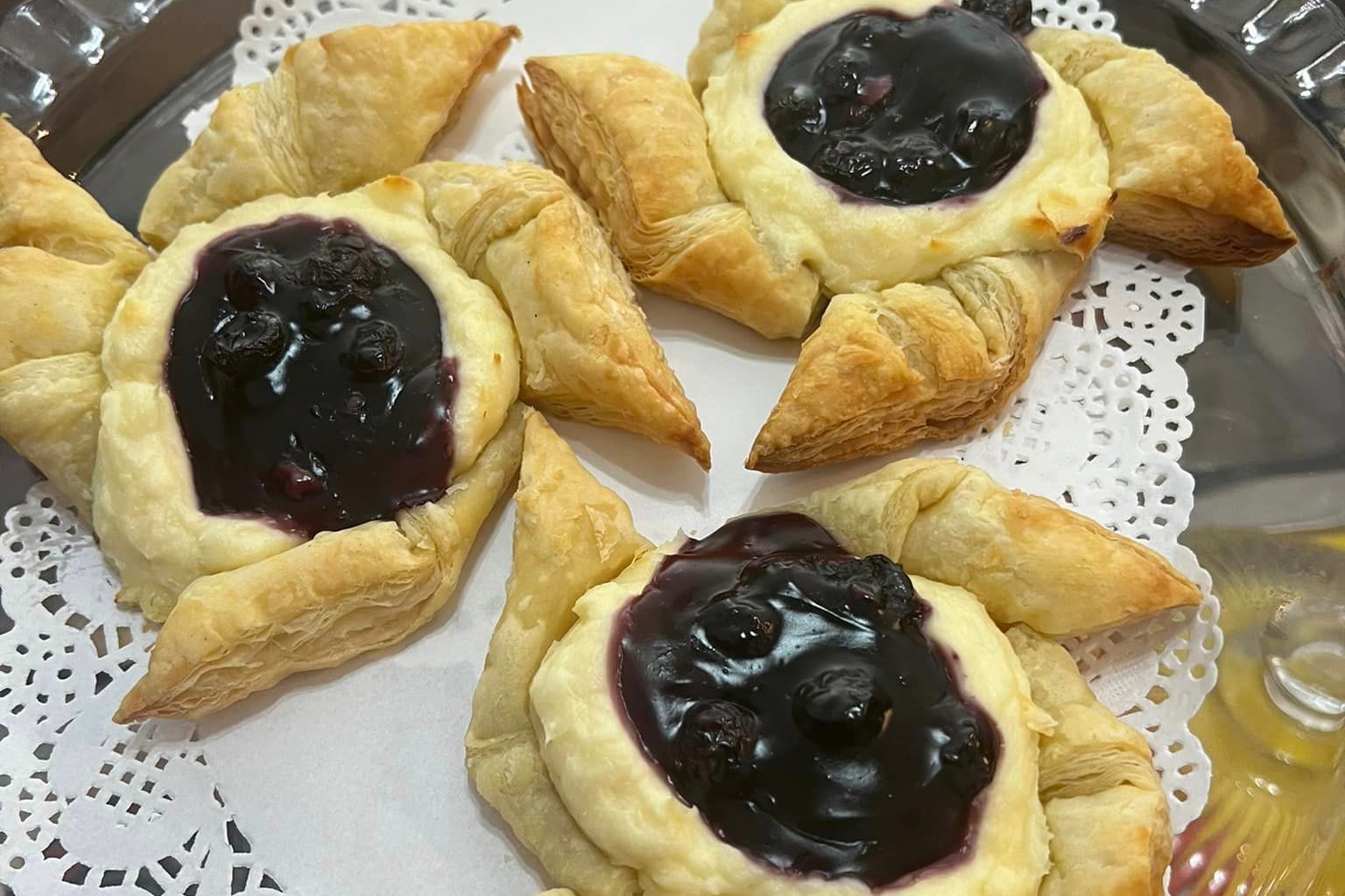 A plate of pastries