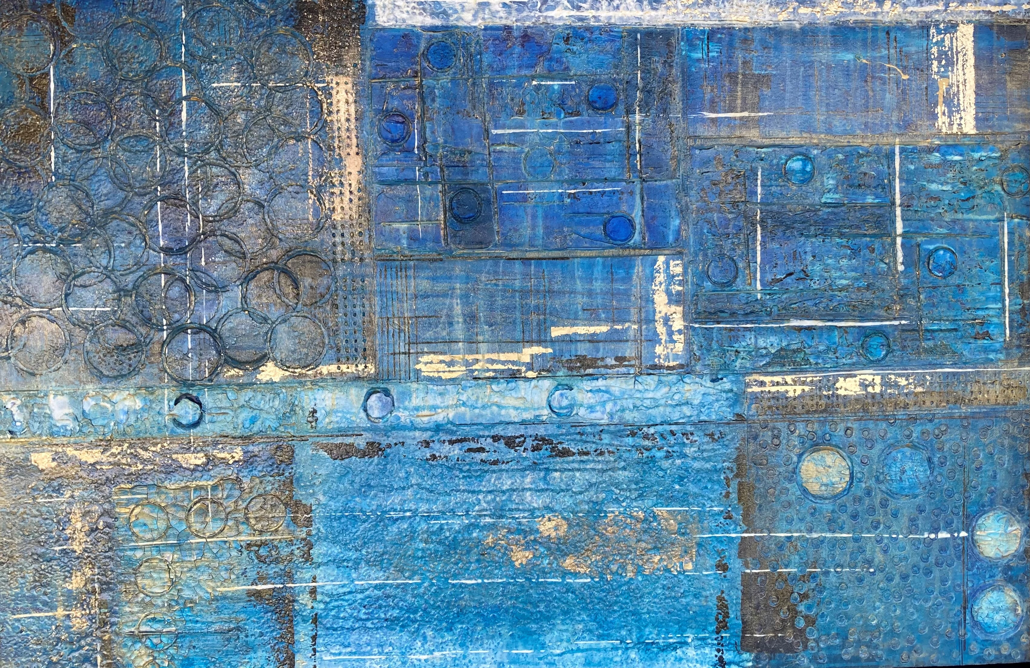 A painting made with several hues of the color blue