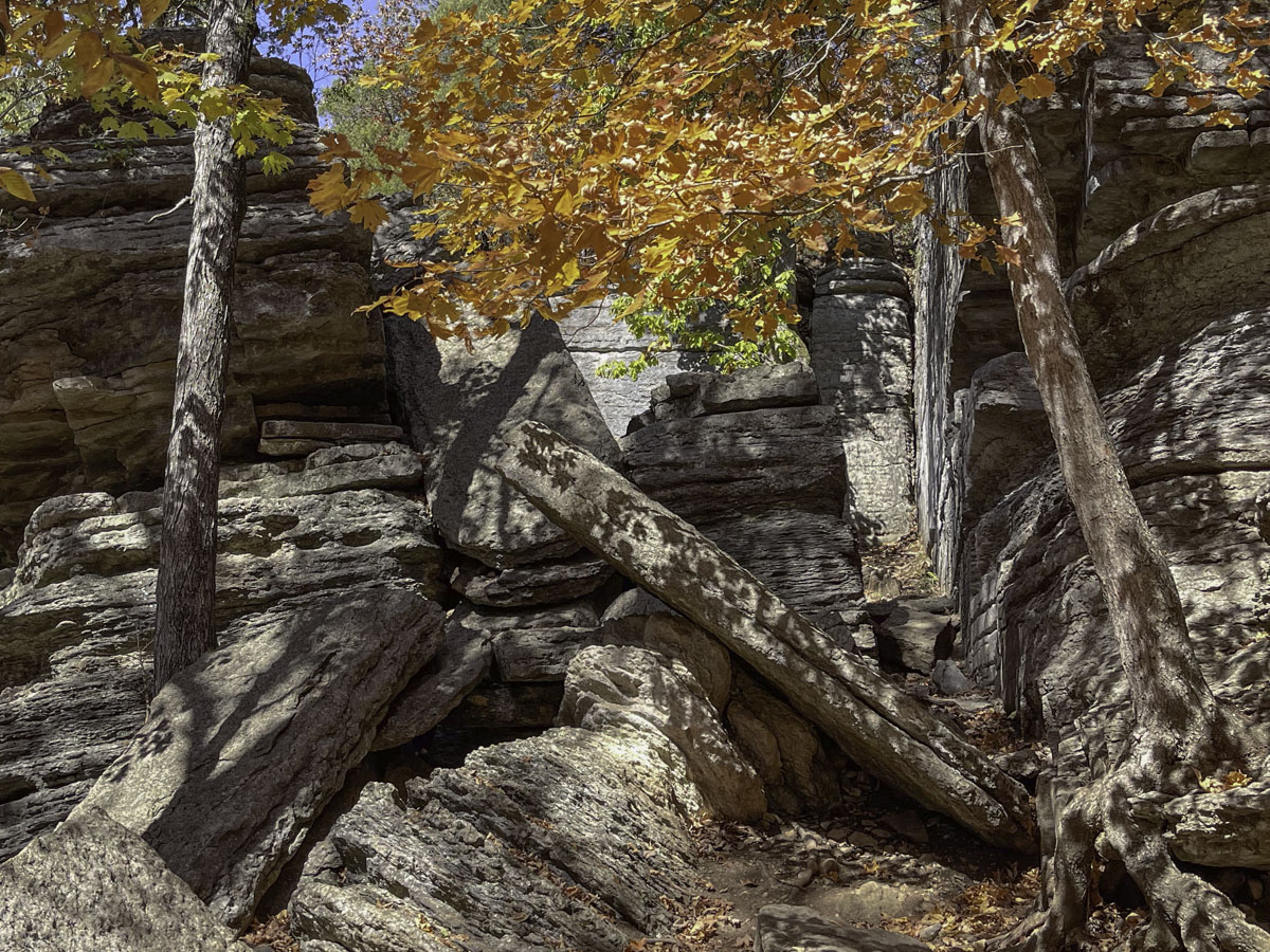 The Devils Kitchen Trail at Roaring River State Park is named for a rock formation that once created a room of sorts.