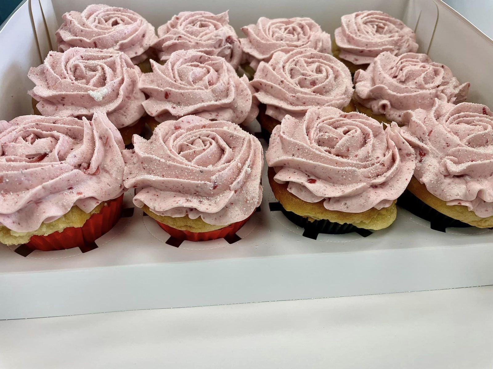 Gluten-free cupcakes with pink frosting from The Sweet Deal in Nixa