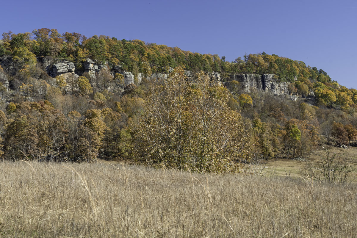 A bluff at Horseshoe Canyon Ranch in the fall