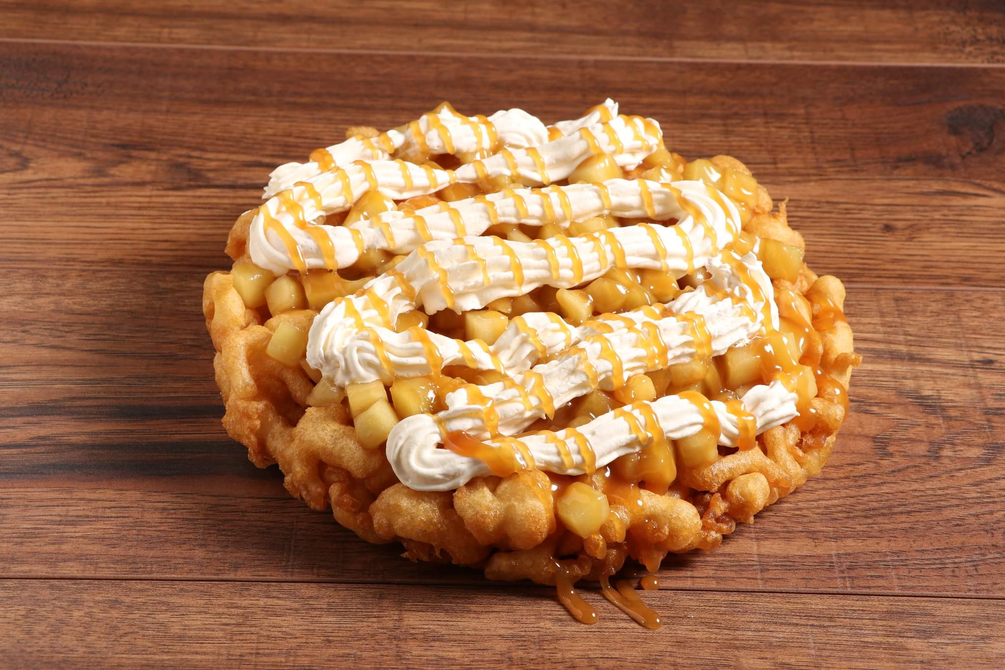 A salted caramel apple funnel cake from Silver Dollar City.
