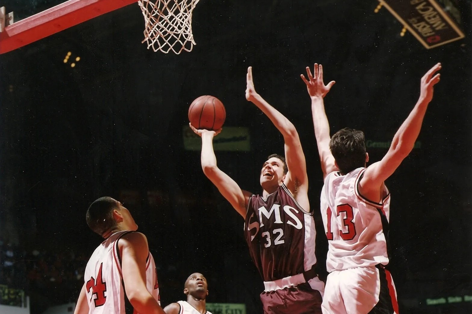 Danny Moore shoots the ball during a mid-1990s game at Bradley University.