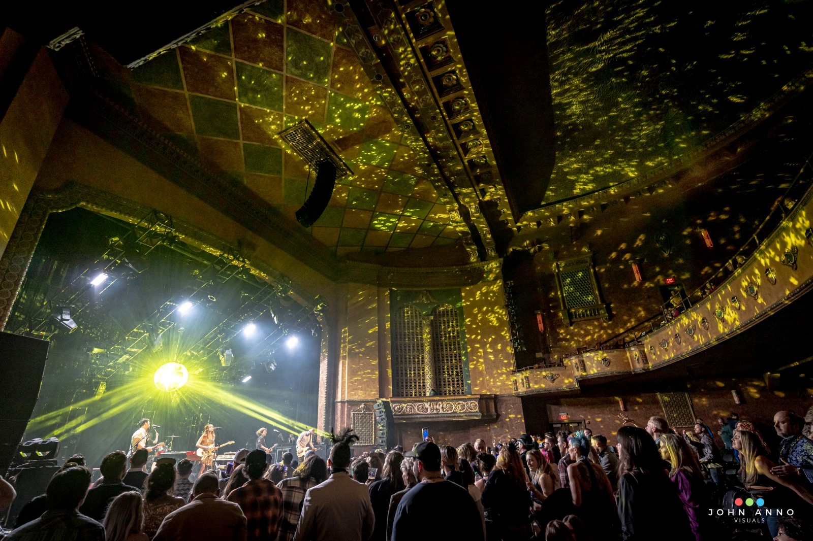 The Mixtapes perform on the stage at the Historic Gillioz Theatre.