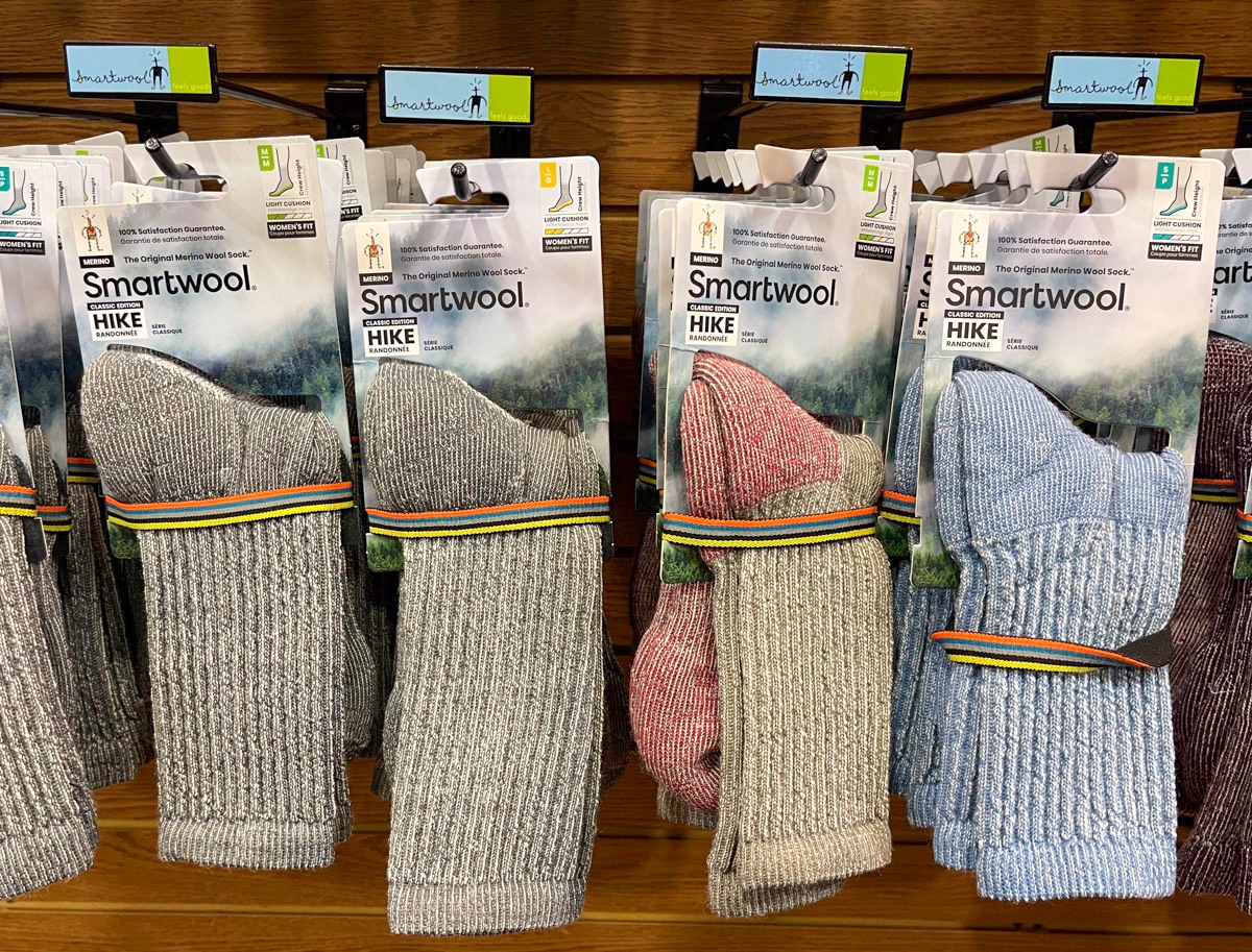 Wool socks such as these at Ozark Adventures are a must for avid hikers. (Photo by Sony Hocklander)