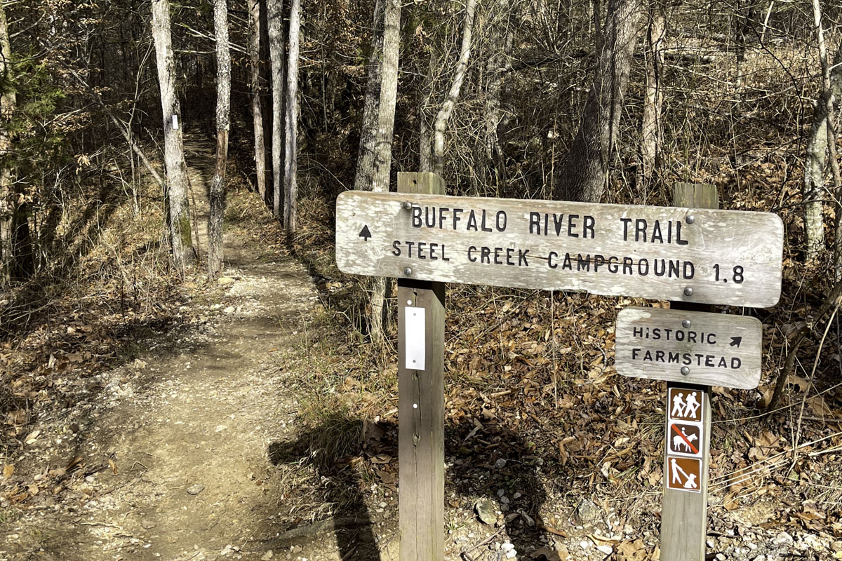 This section of the well-marked Buffalo River Trail leads from Ponca to the Steel Creek Campground, nearly two miles away. (Photo by Sony Hocklander)