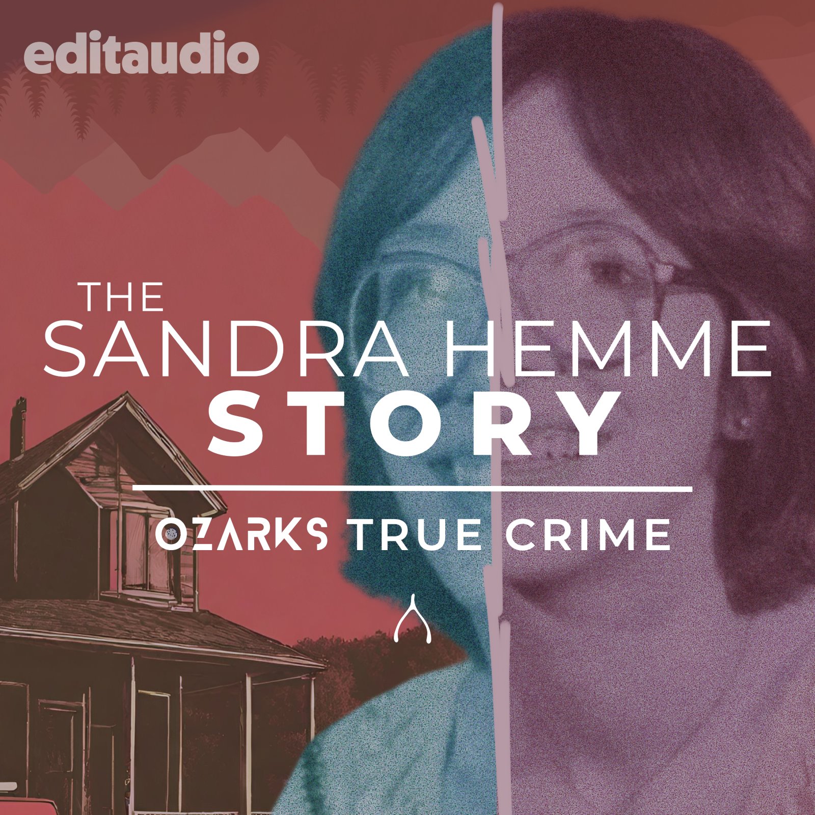 Promotional art for season three of the "Ozarks True Crime" podcast. A picture of Sandra Hemme with the text "The Sandra Hemme Story" printed over it.
