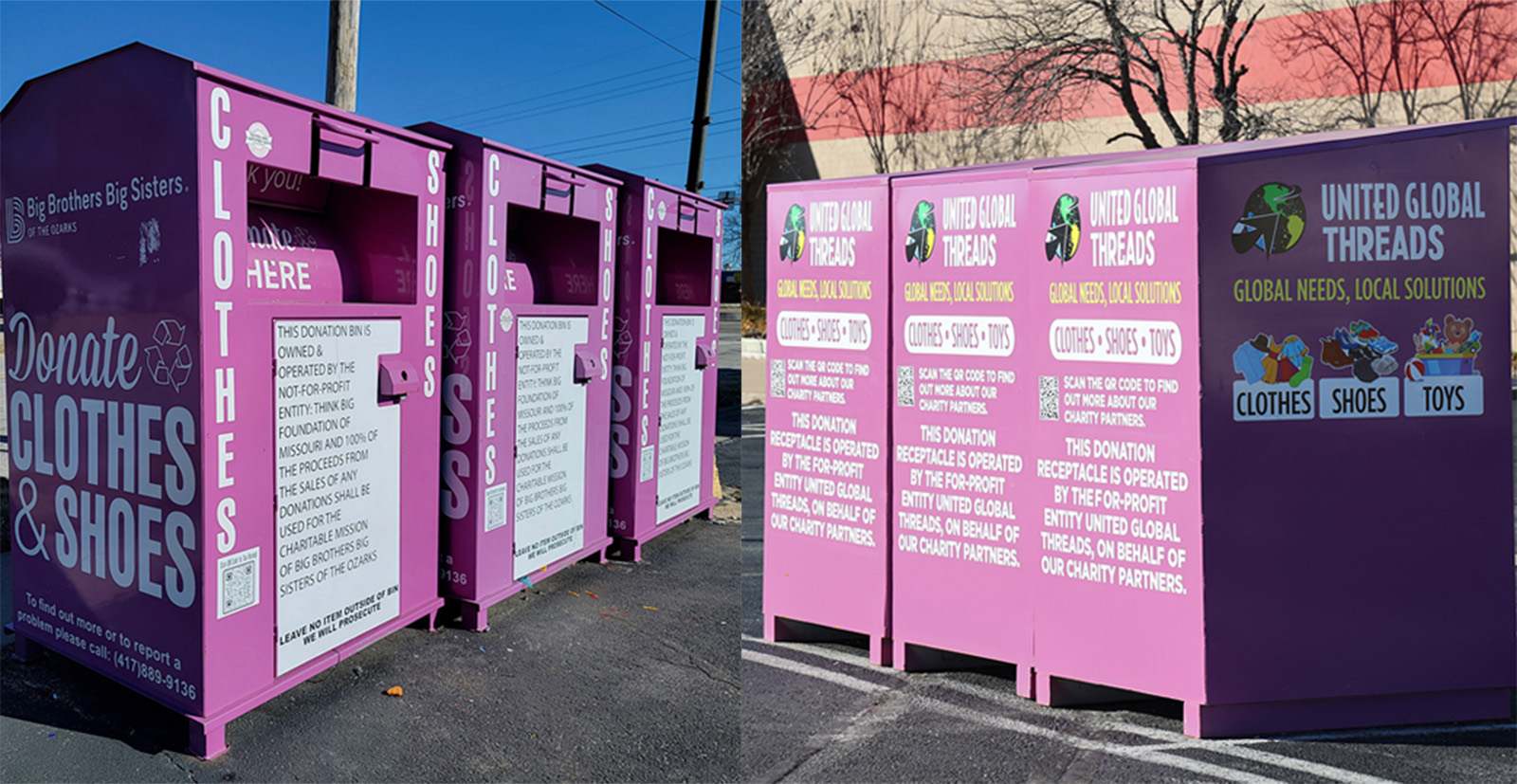 For-profit vs. nonprofit: Two companies' donation bins may cause confusion