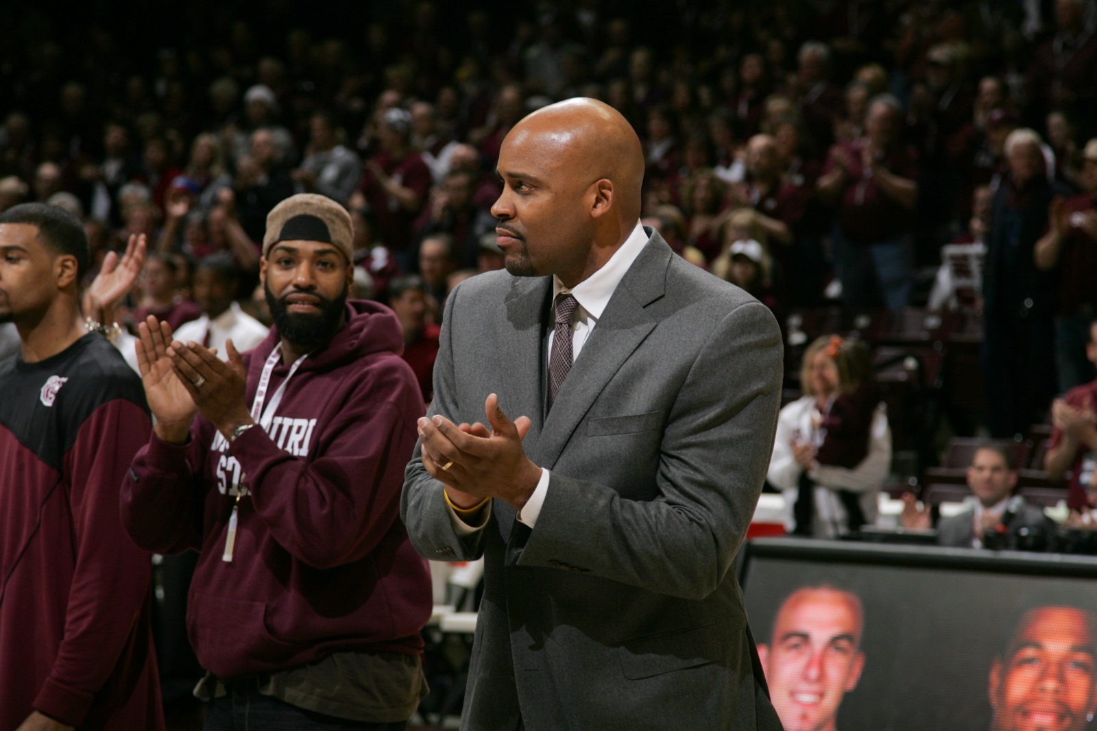 Cuonzo Martin stands on the sidelines before a Missouri State Bears basketball game