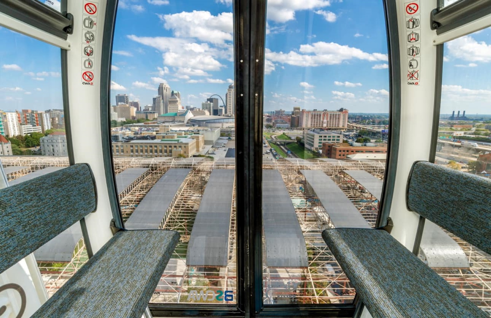 The view from inside the St. Louis Wheel