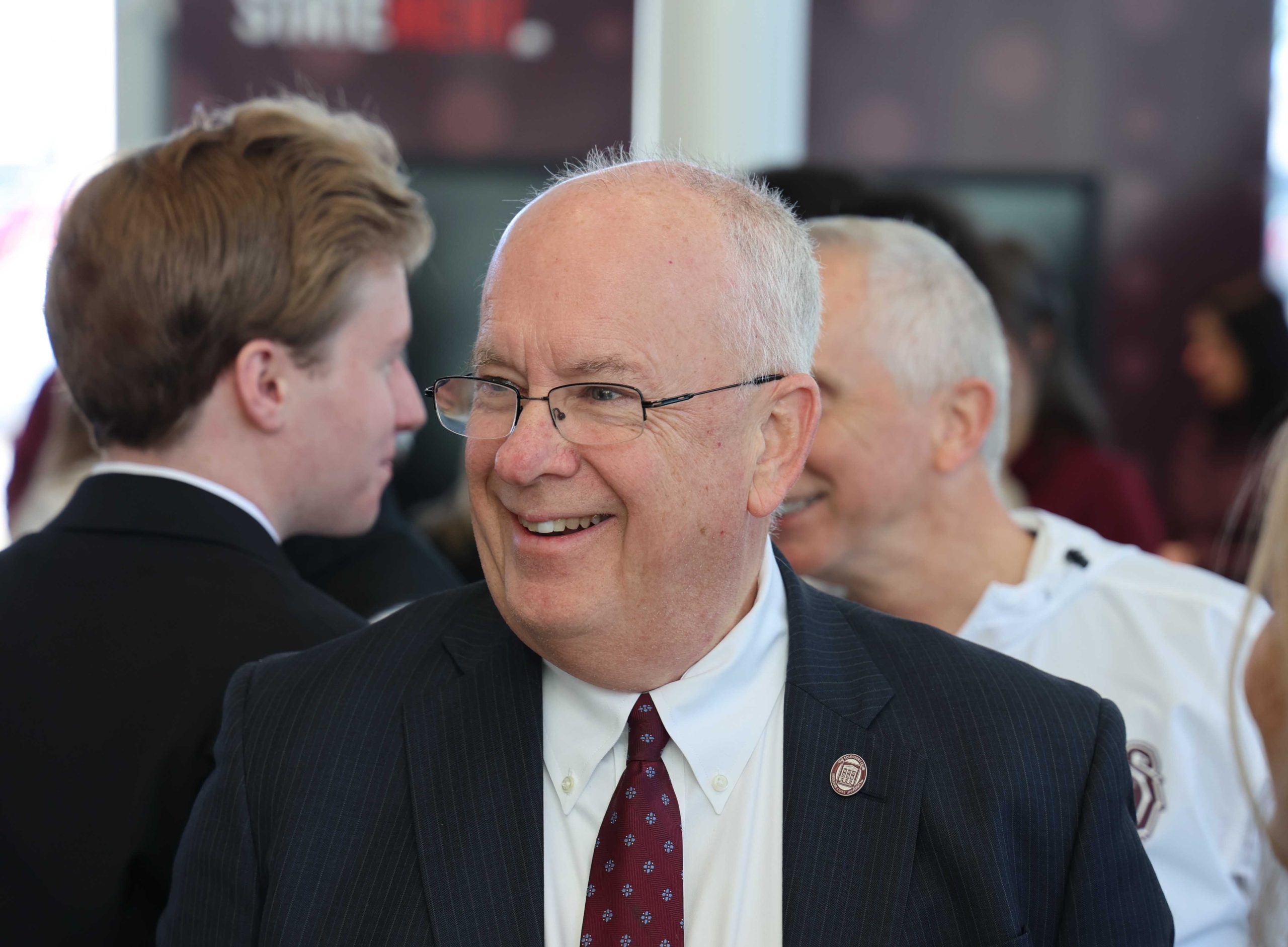 Missouri State University President Clif Smart mingles with the crowd before the announcement of an anonymous seven-figure donation for the school's new alumni center It will be called the Clifton M. Smart III Advancement Center. (Photo by Shannon Cay)