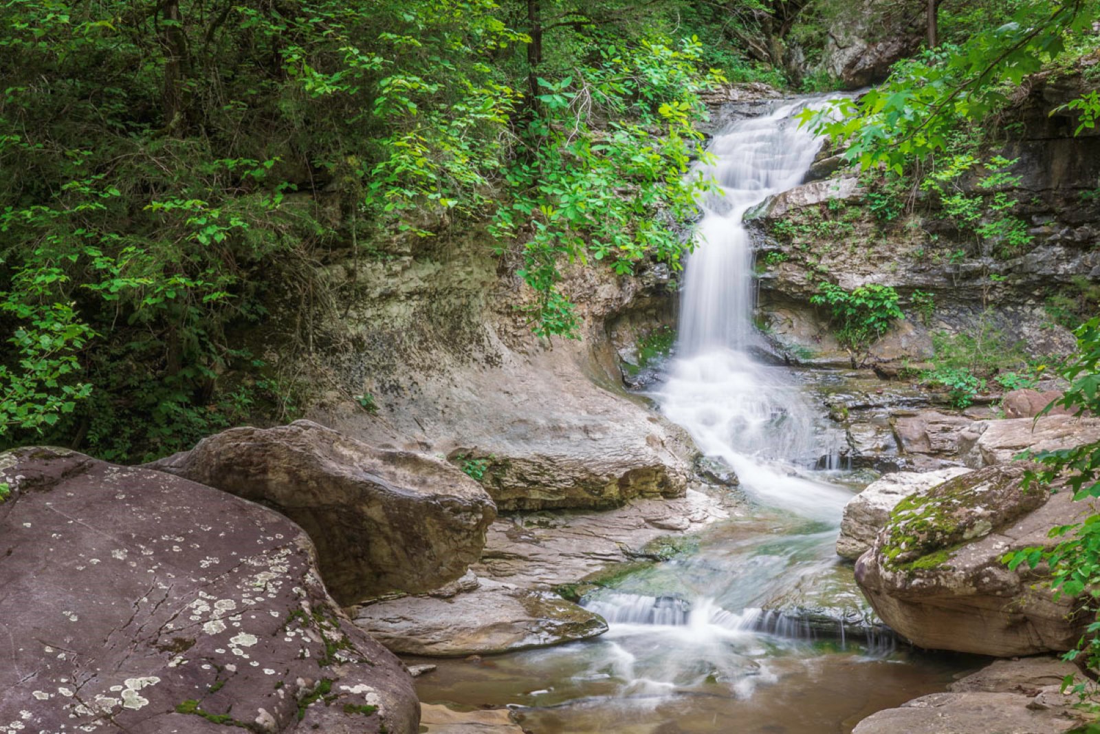 Broadwater Hollow Falls is a hidden gem in a boulder-strewn gorge near Paige Falls.  (Photo by Sony Hocklander)