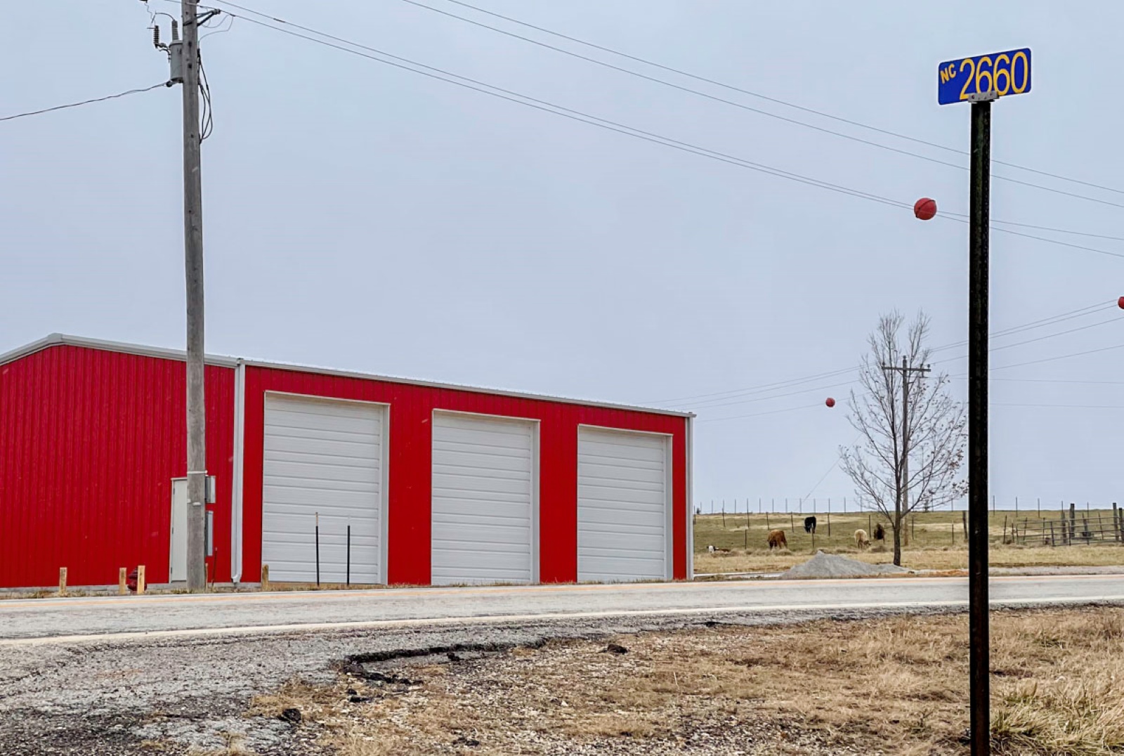 It’s easy to find NC 2660 — the gravel road turn off from Arkansas 43 in Compton — when you watch for the bright red fire station.  (Photo by Sony Hocklander)