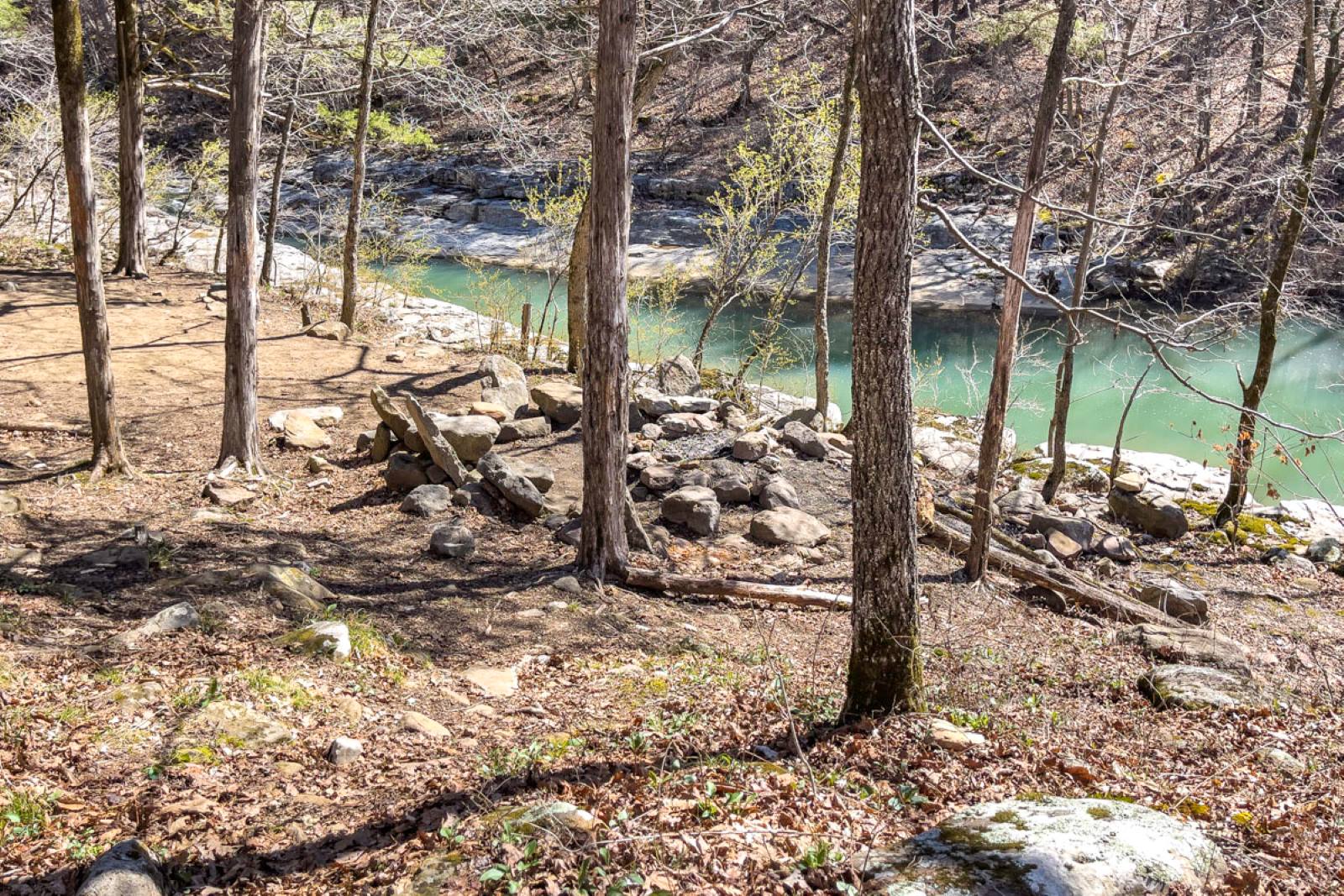 A beloved campsite and firepit with rock-constructed chairs near Cecil Creek is a popular spot to stop for lunch or a snack. (Photo by Sony Hocklander)