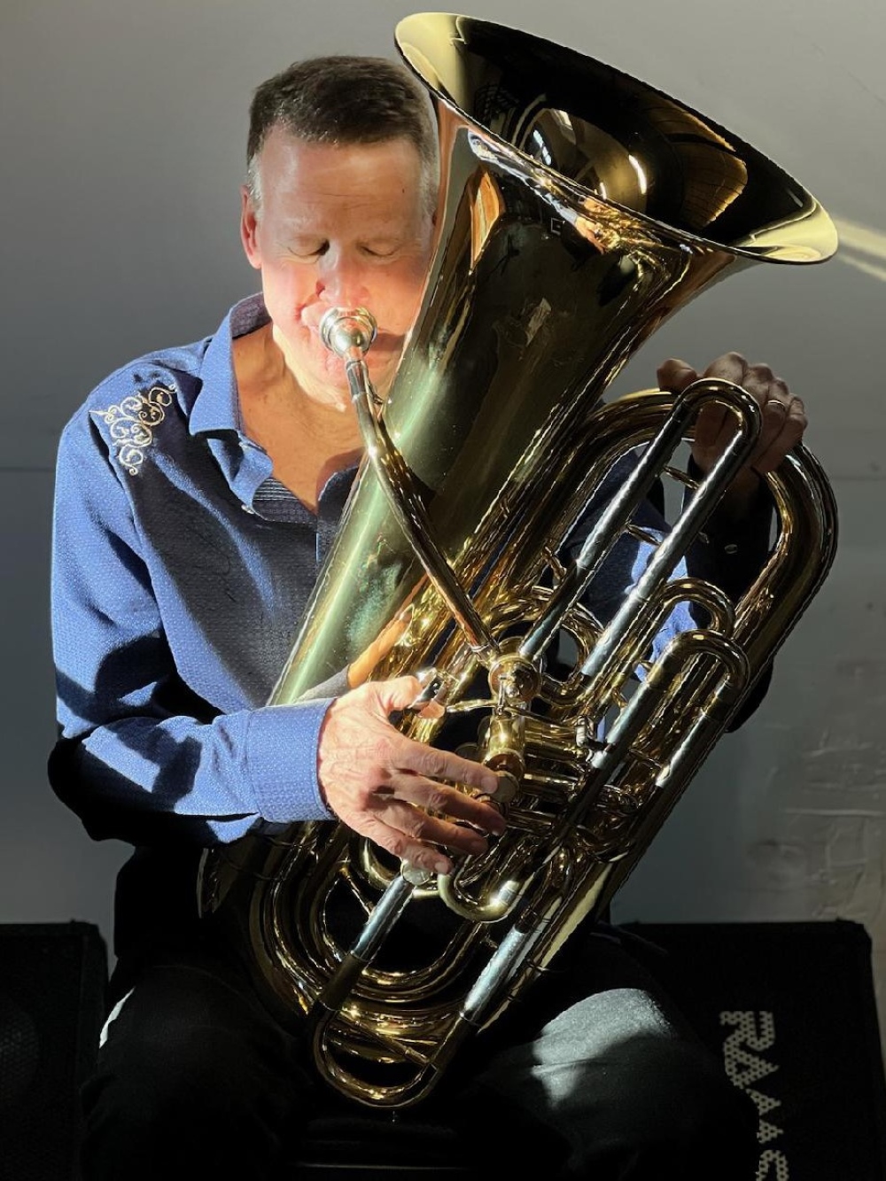 Ralph Hepola plays the tuba.