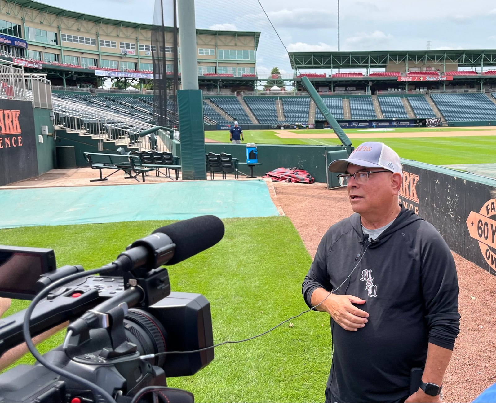Meeting with the local media prior to his final home series as Missouri State’s baseball coach, Keith Guttin said he still believes his team can write a happy final chapter to its season — and his career. (Photo by Lyndal Scranton)