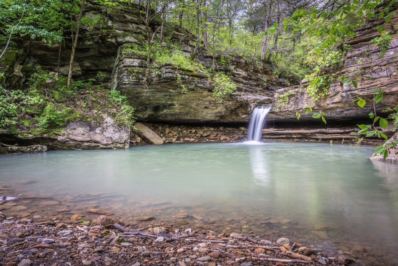 Paige Falls near Compton, Arkansas, is only yards from the trailhead.  (Photo by Sony Hocklander)