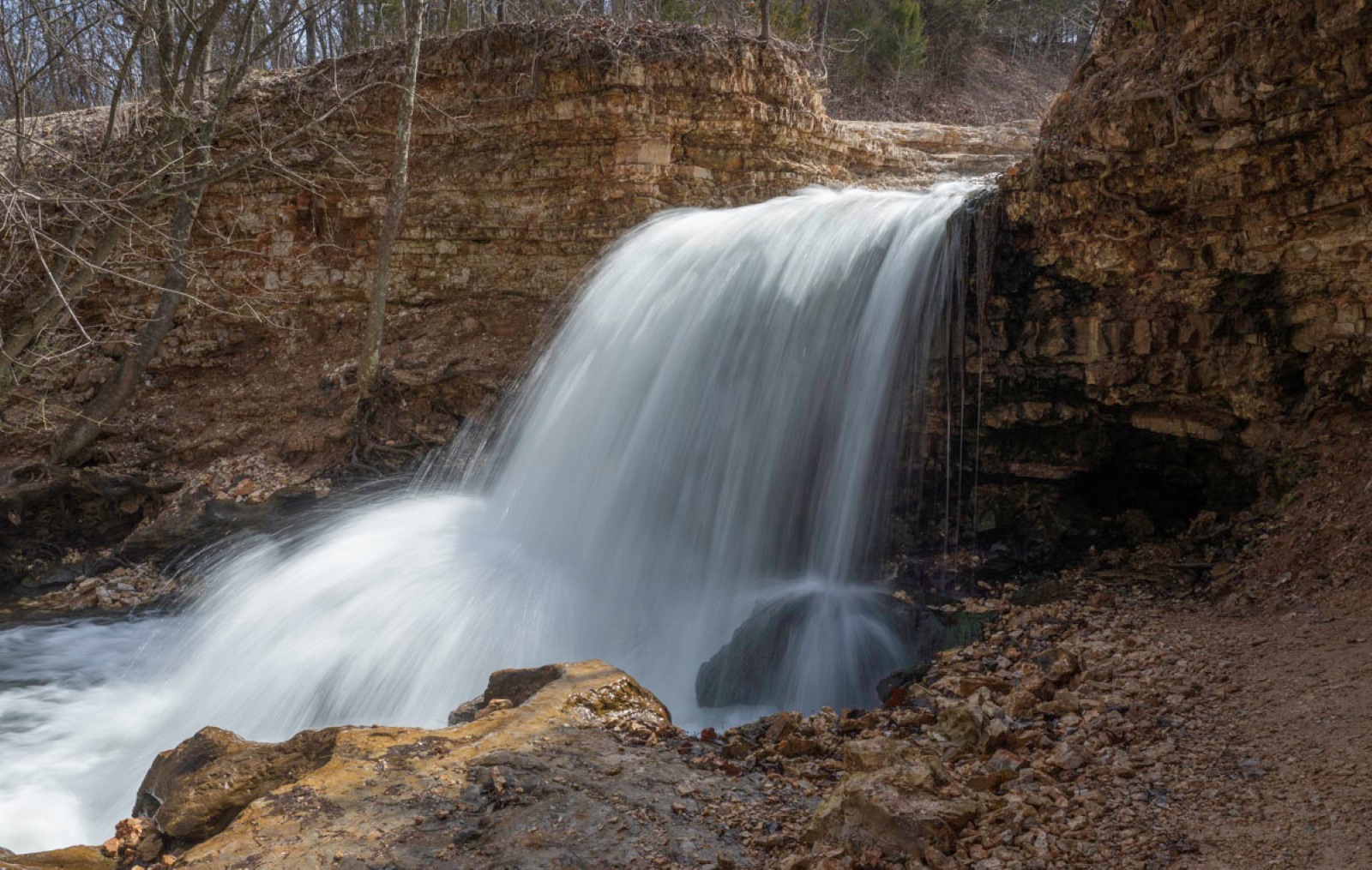 This waterfall is a popular stop for families walking the Tanyard Creek Nature Trail.  (Photo by Sony Hocklander)