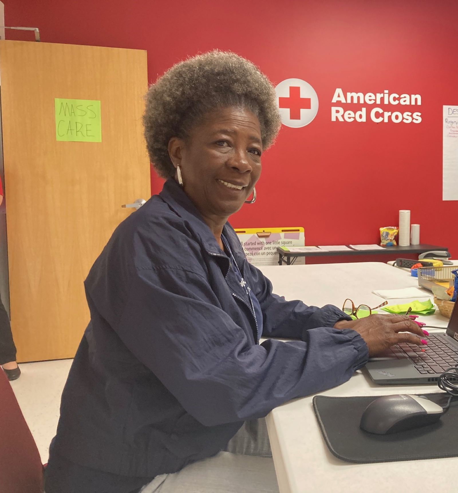 Red Cross volunteer Carol Stafford